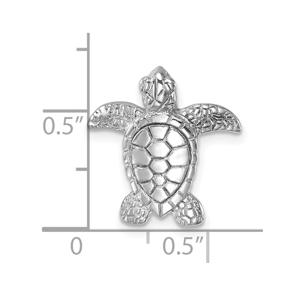 Sterling Silver Rhodium-plated Polished Turtle Tie Pin