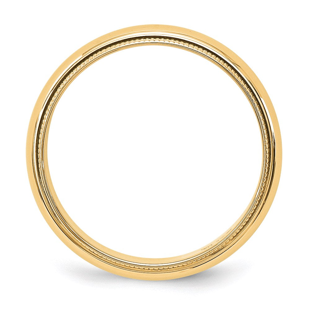14KY 5mm Milgrain Half Round Band