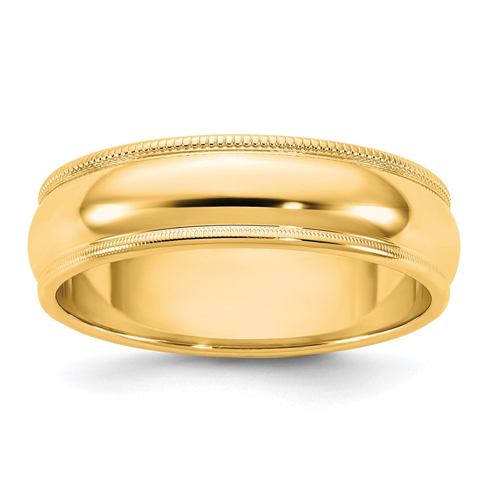14KY 5.5mm Milgrain Half Round Band
