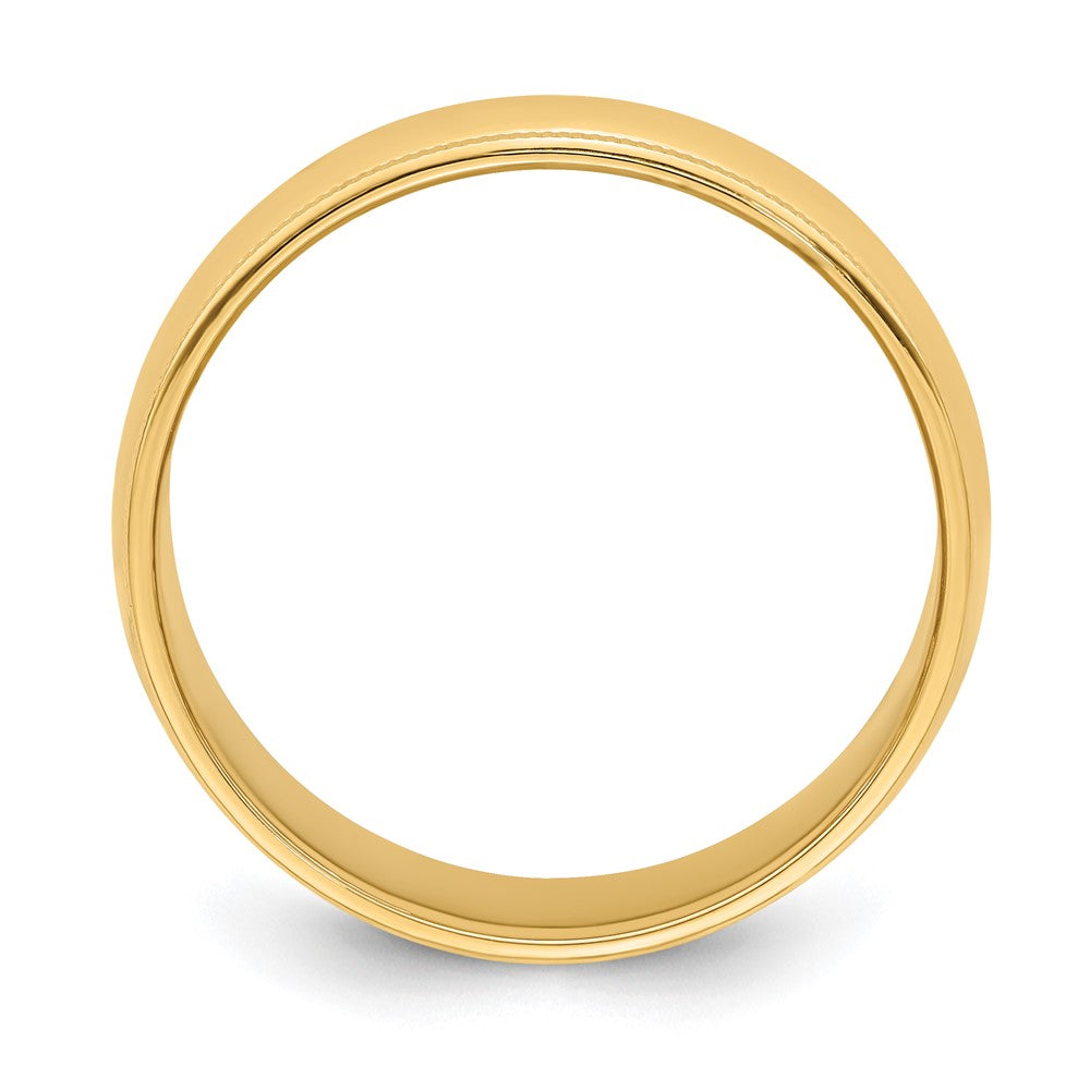 Sterling Silver Gold-plated 6mm Half Round Milgrain Band