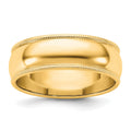 10KY 6.5mm Milgrain Half Round Band