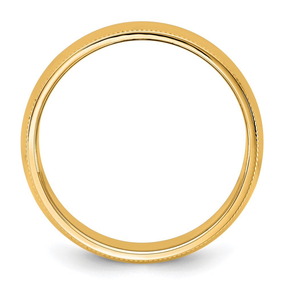 14KY 7mm Milgrain Half Round Band
