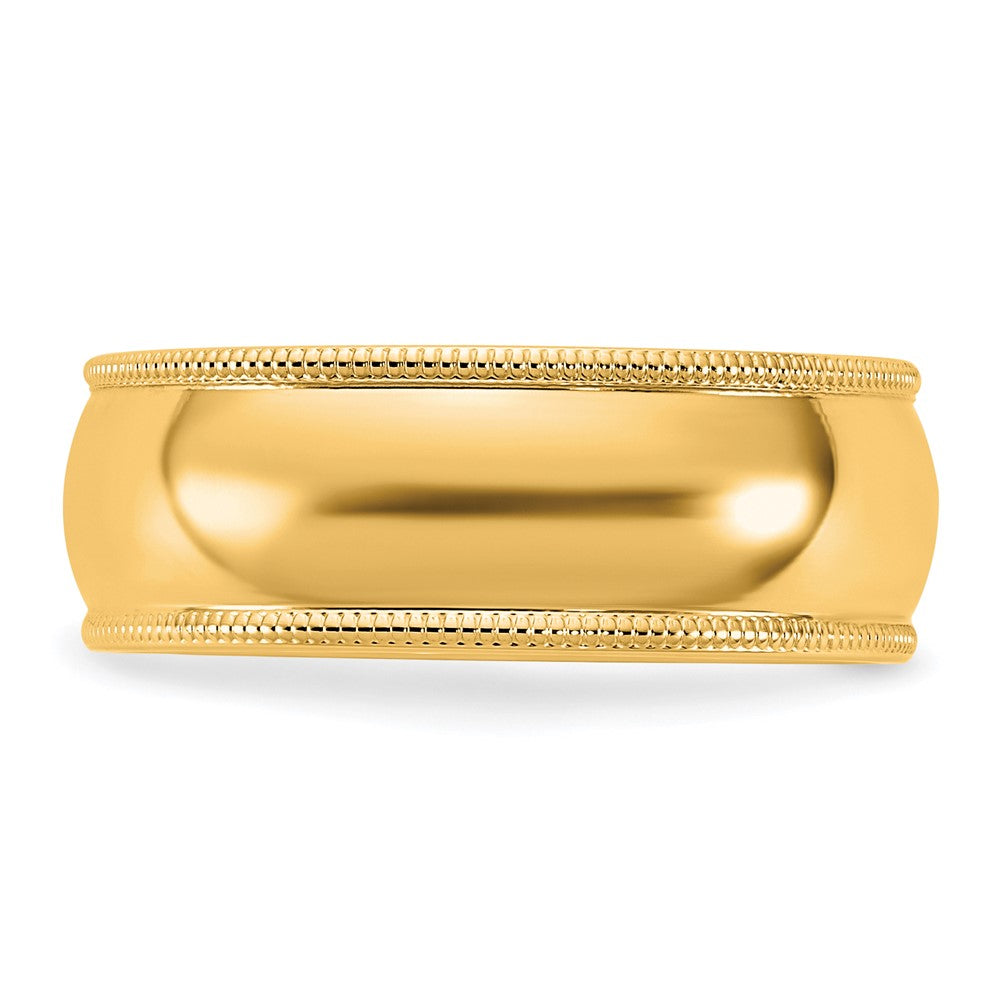 10KY 7mm Milgrain Half Round Band