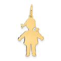 14k Plain Polished Small Girl Charm