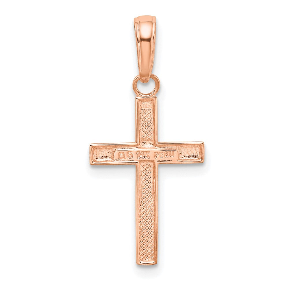 14K Rose Gold Small Cross Pendant