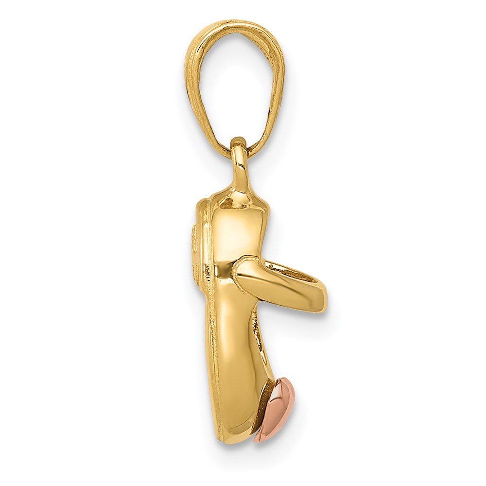 14k 3D Two-tone Baby Shoe Charm