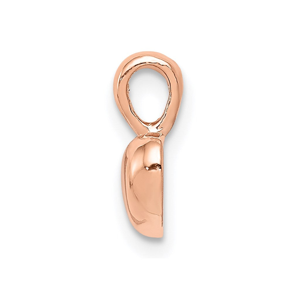 14K Rose Polished Domed Heart Charm