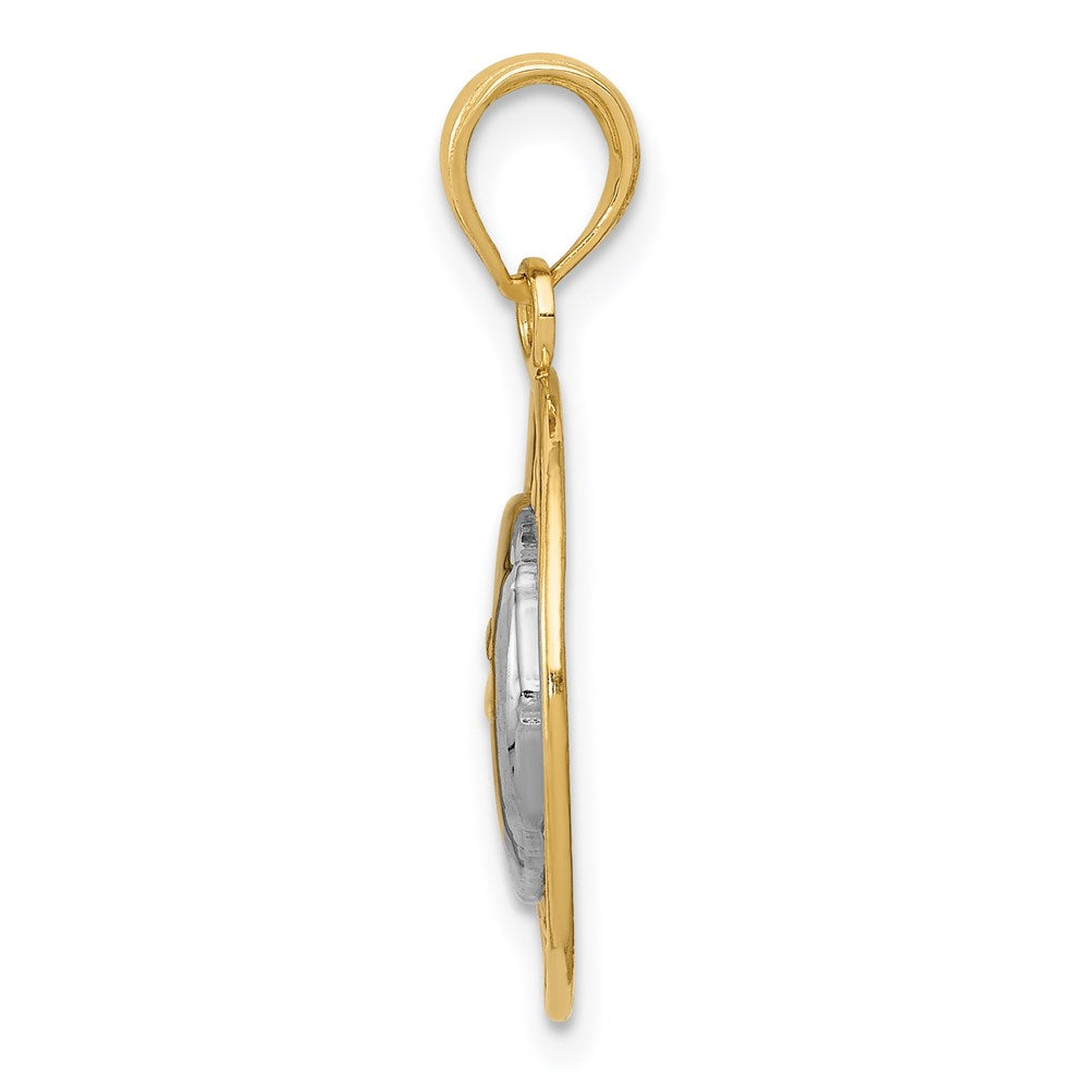 14k and Rhodium Sun and Moon Charm