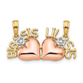 14k Two-tone w/White Rhod BIG SIS-LIL SIS Break-a-part Pendant