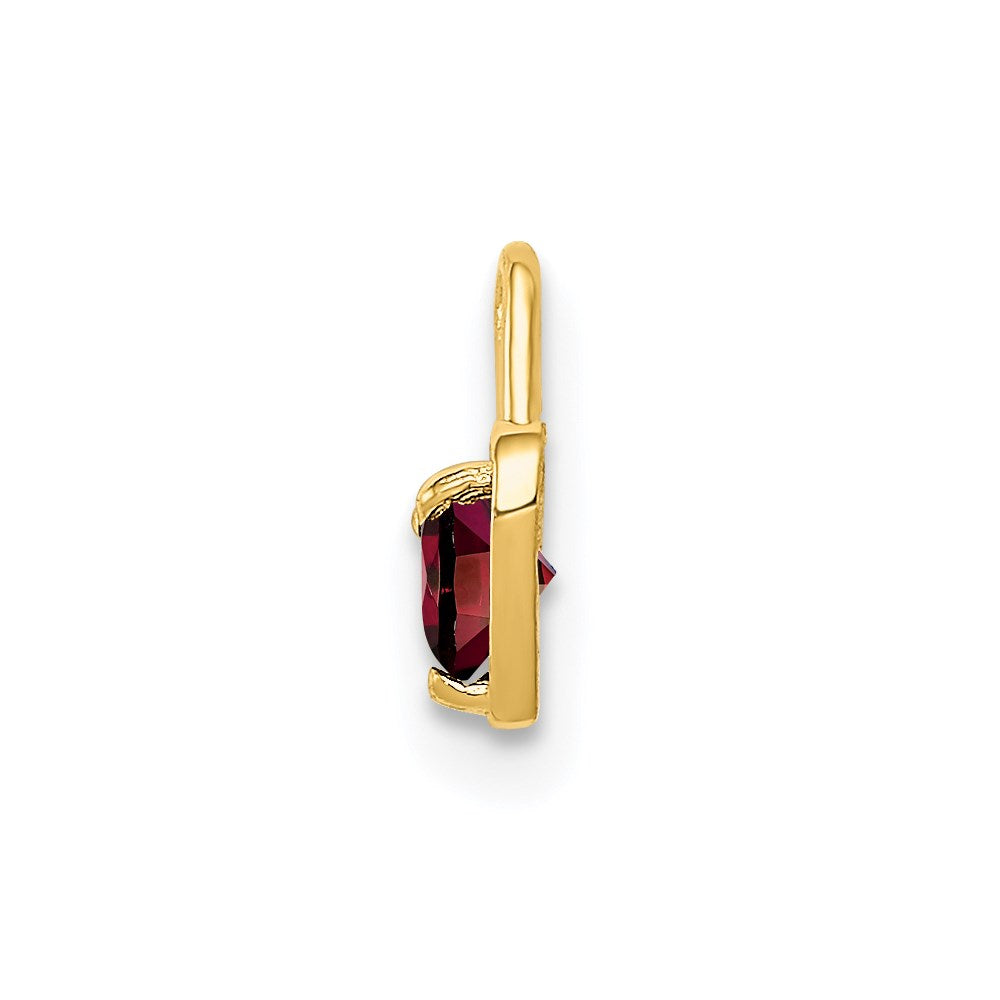 14ky January Synthetic Birthstone Heart Charm