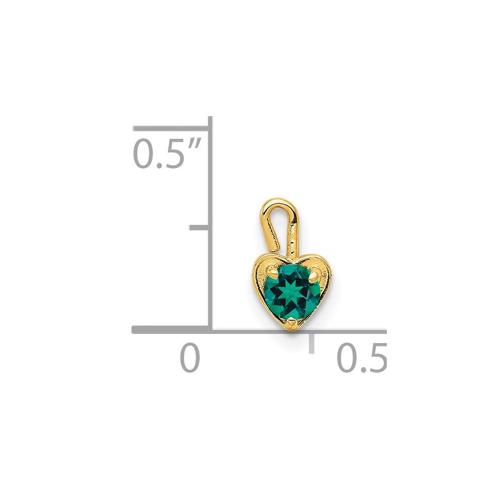 14ky May Synthetic Birthstone Heart Charm