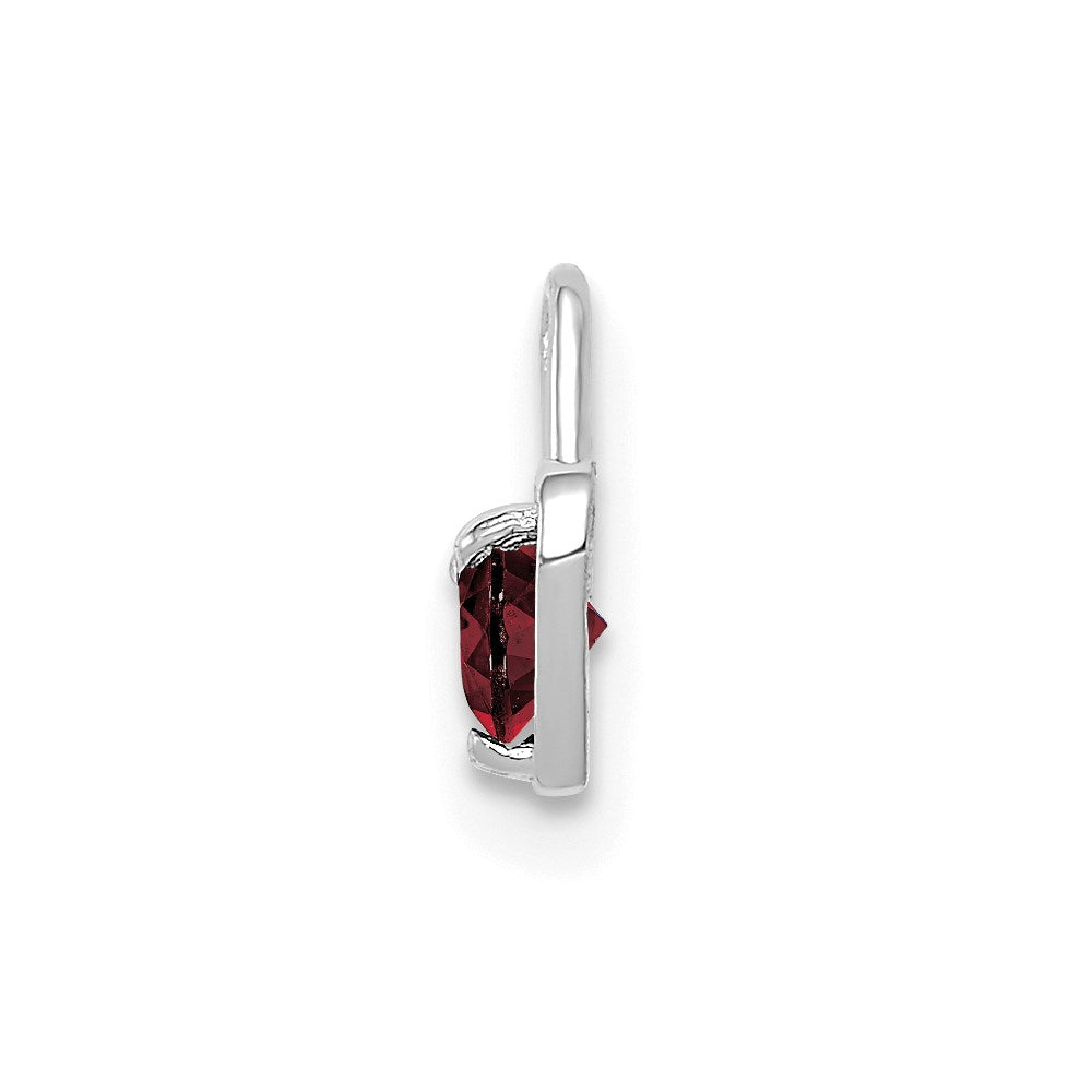 14k White Gold July Synthetic Birthstone Heart Charm