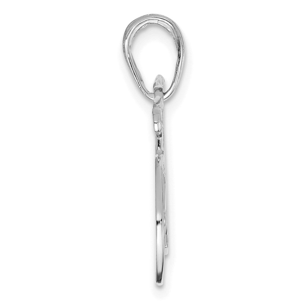 14K White Gold Polished Bicycle Charm