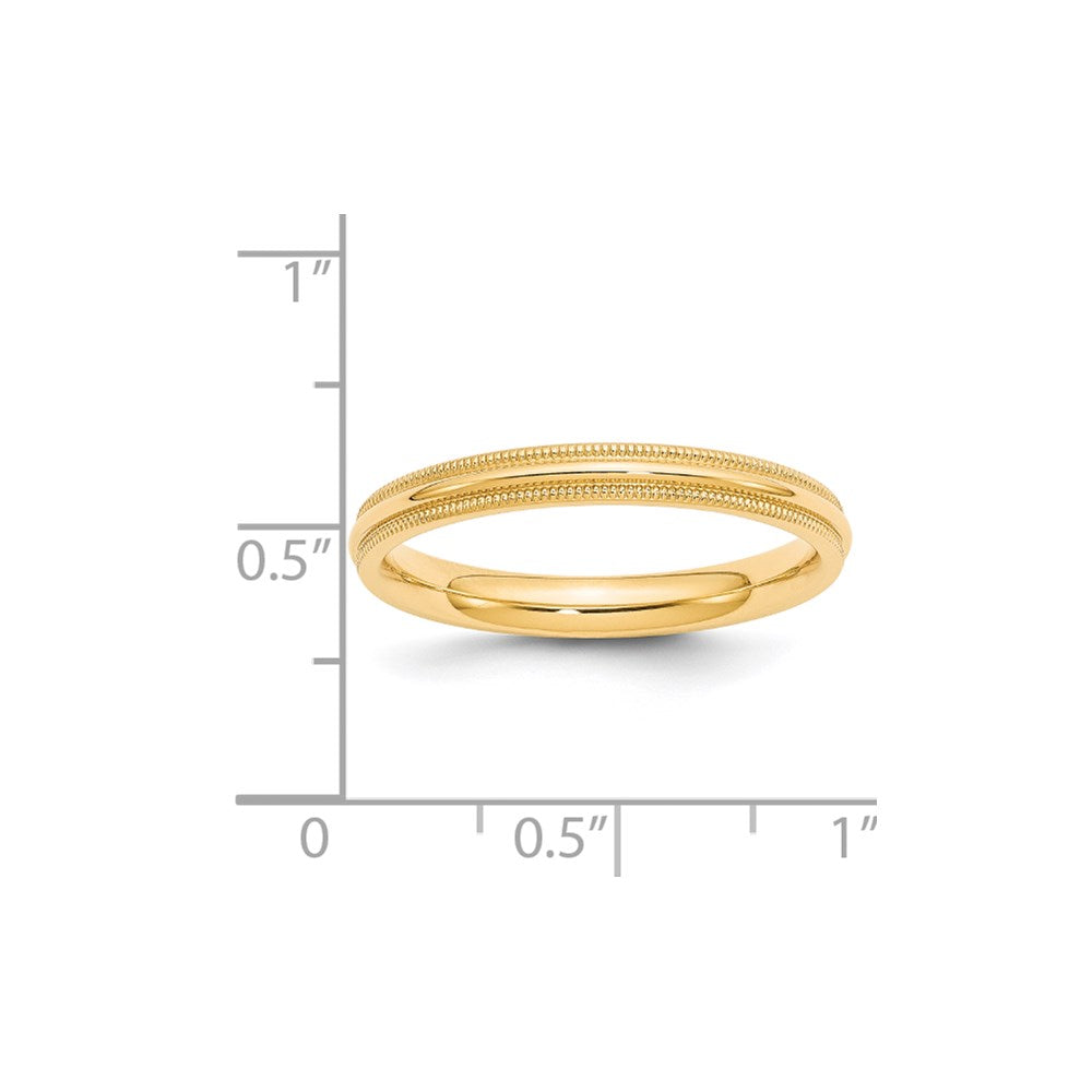 14KY 3mm Milgrain Comfort Fit Band