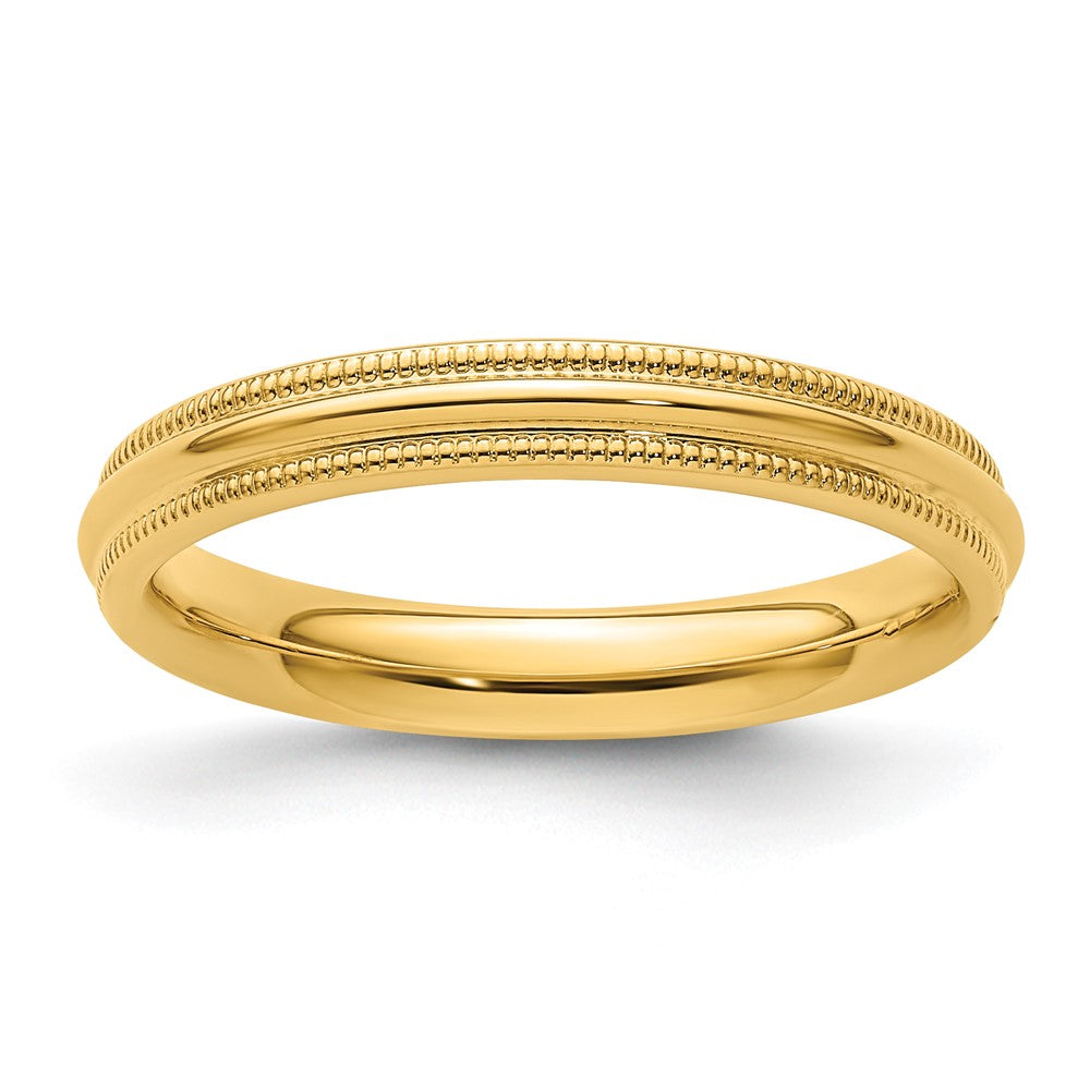 14KY 3mm Milgrain Comfort Fit Band