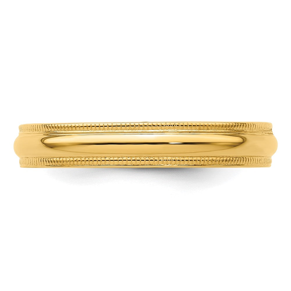 14KY 4mm Milgrain Comfort Fit Band