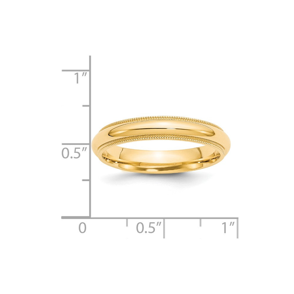 14KY 4mm Milgrain Comfort Fit Band