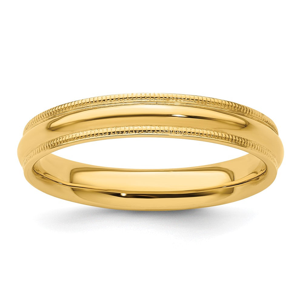 14KY 4mm Milgrain Comfort Fit Band