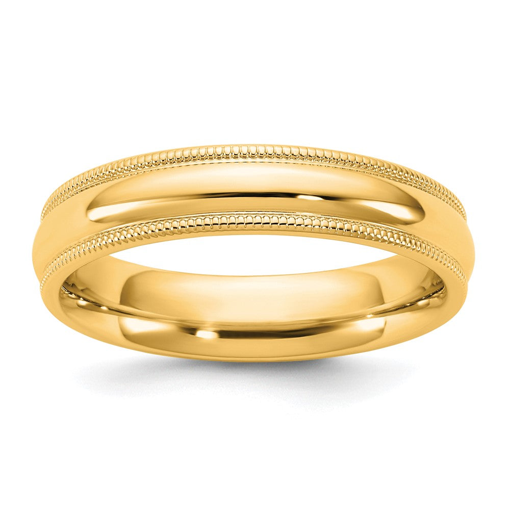10KY 4.5mm Milgrain Comfort Fit Band