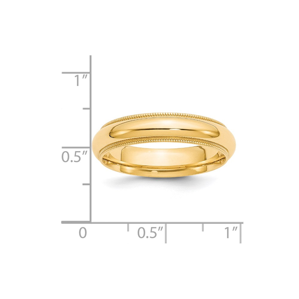 14KY 5mm Milgrain Comfort Fit Band