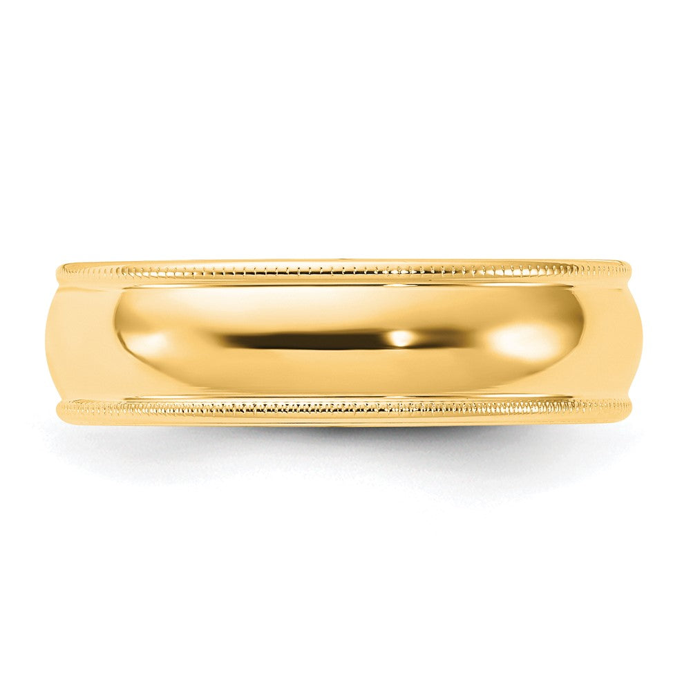 14KY 6mm Milgrain Comfort Fit Band