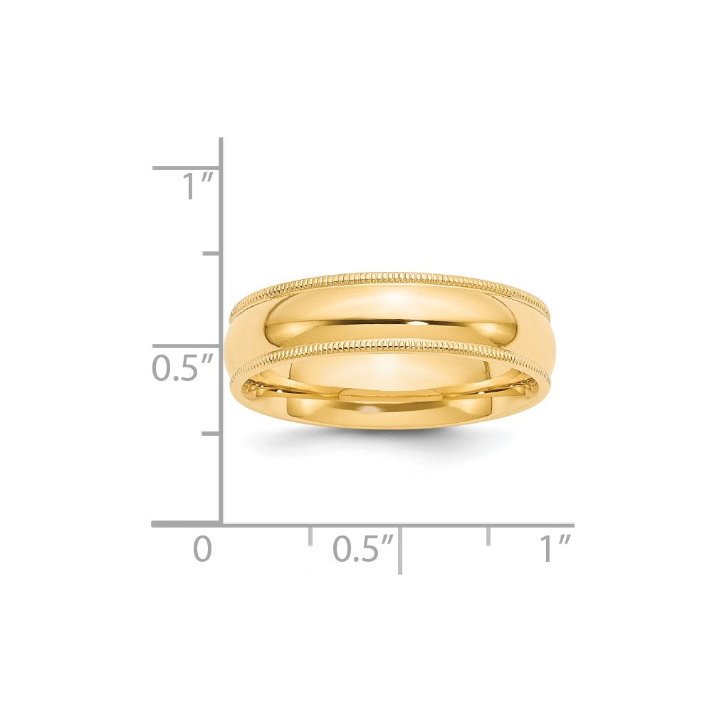 14KY 6mm Milgrain Comfort Fit Band