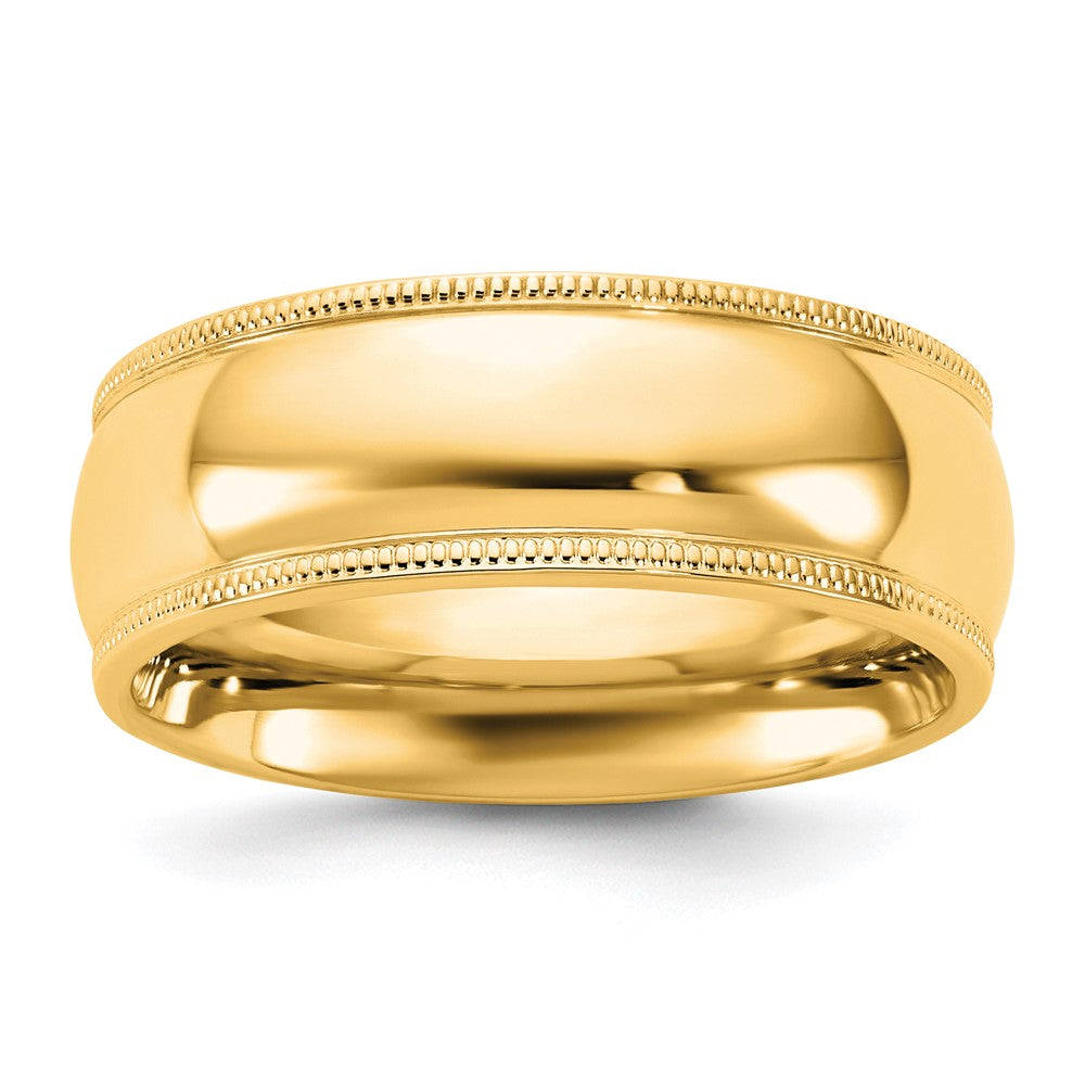 14KY 7mm Milgrain Comfort Fit Band