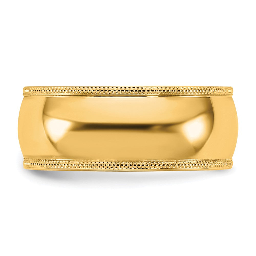 10KY 8mm Milgrain Comfort Fit Band