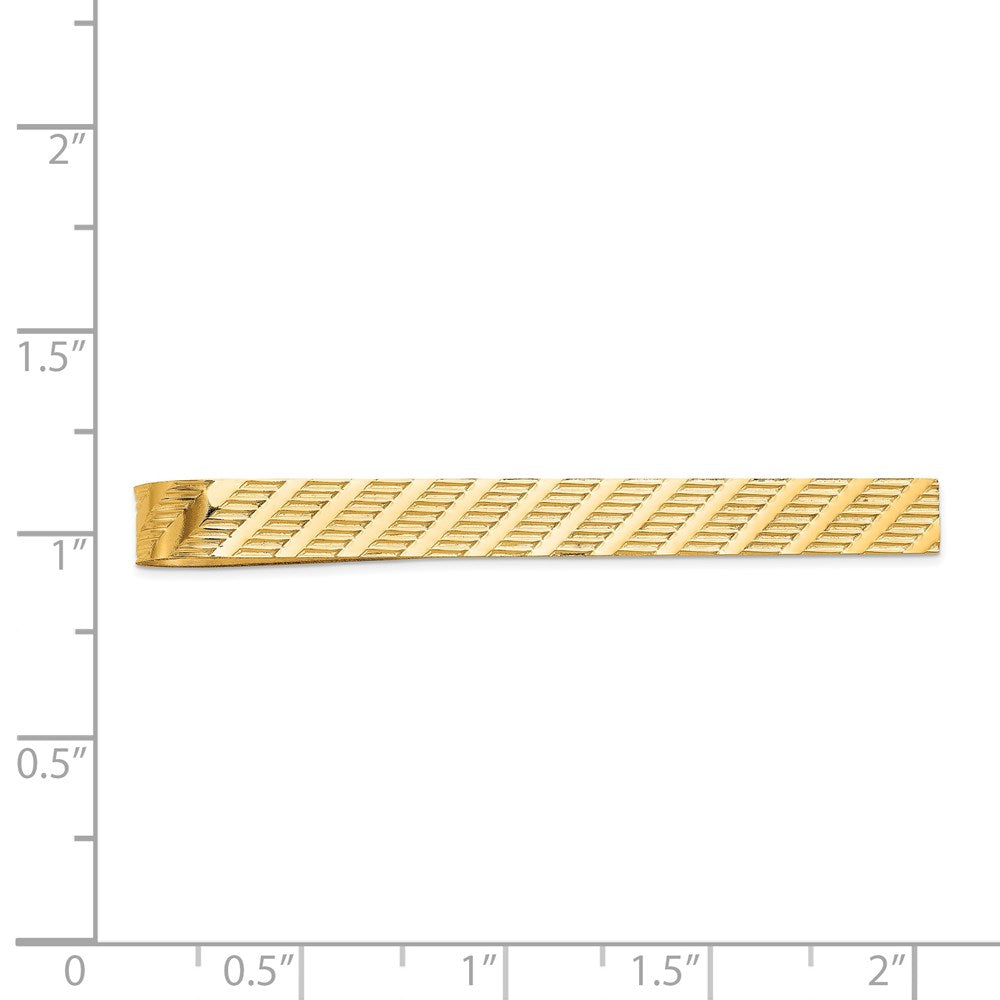 14k Men's Textured Tie Bar