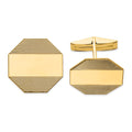 14k Men's Octagonal w/ Line Design Cuff Links