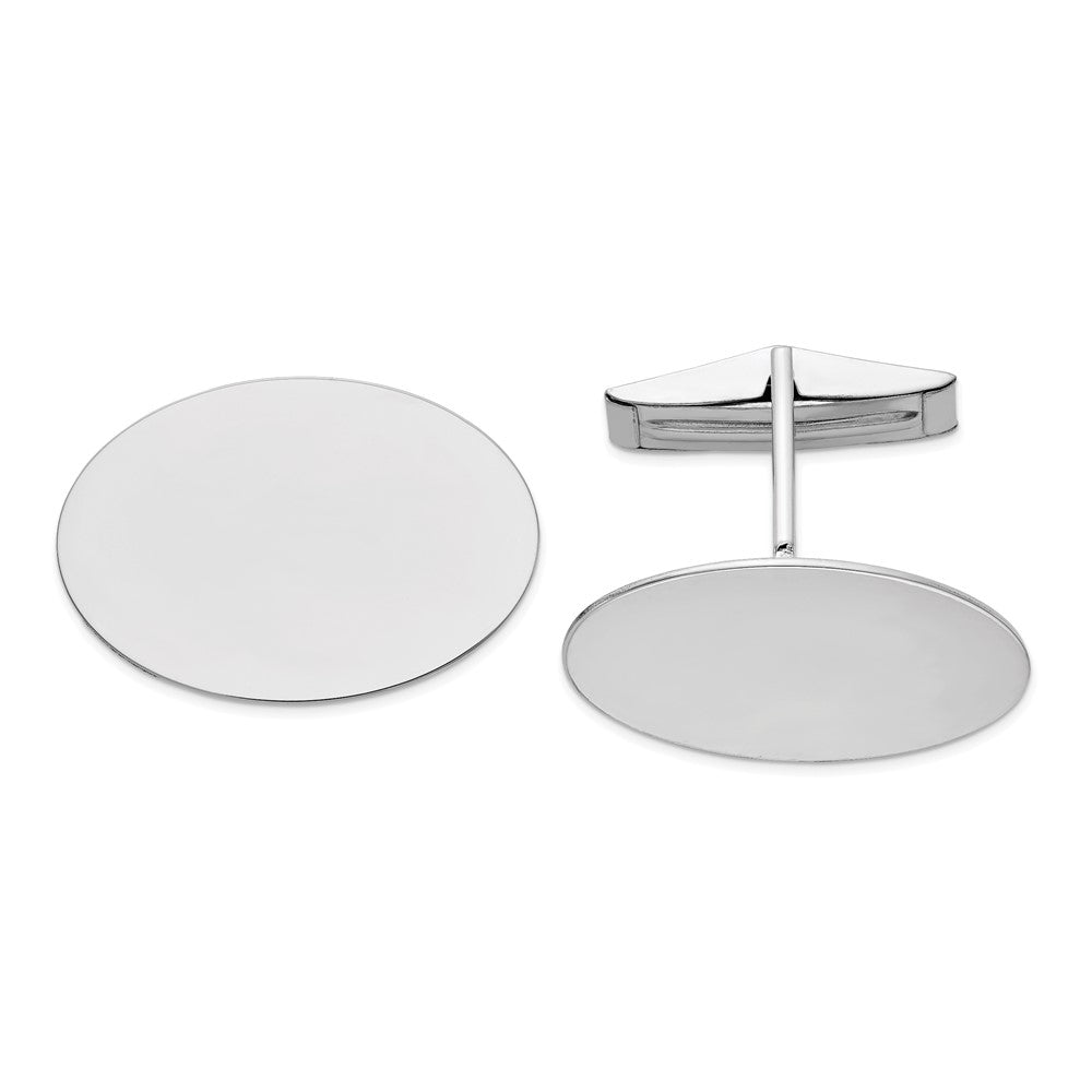 14K WG Men's Oval Cuff Links