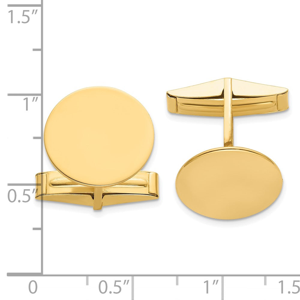14K Men's Circular Polished Cuff Links