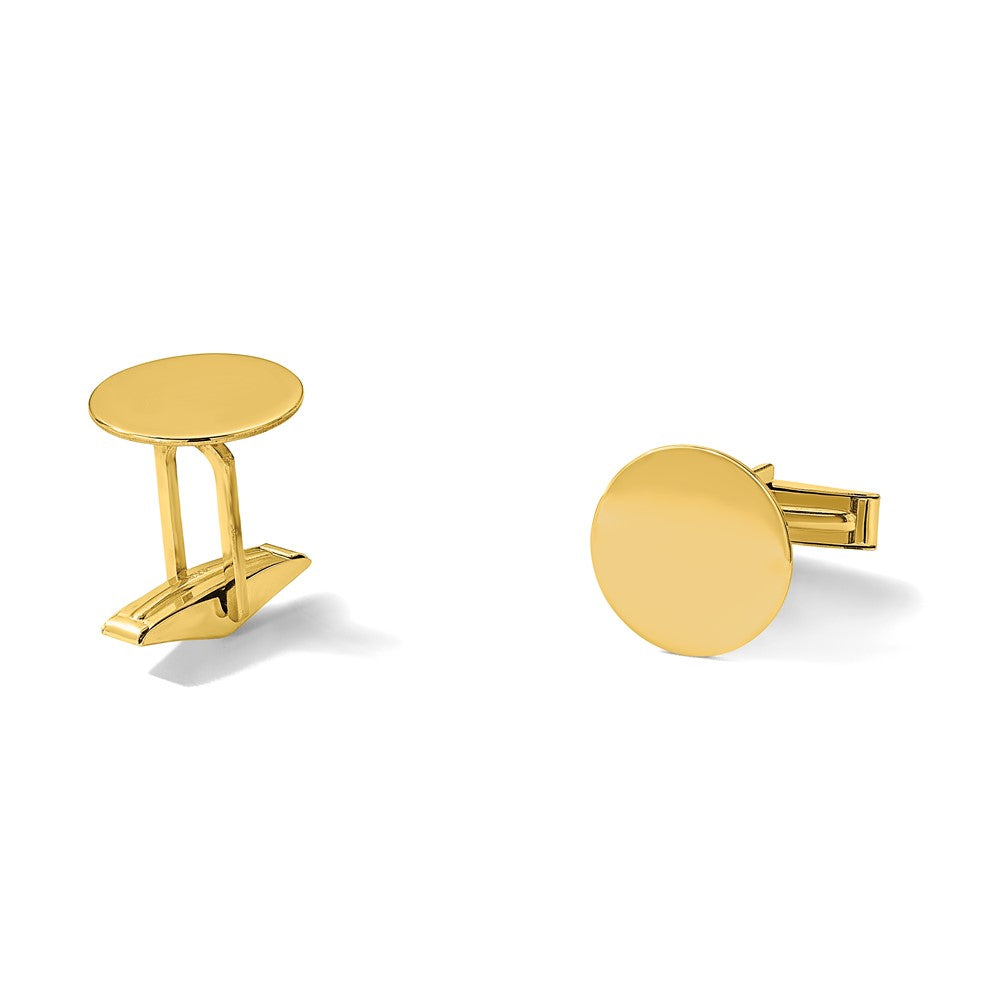 14K Men's Circular Polished Cuff Links