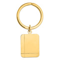 14k Grooved Rectangle Disc Key Ring