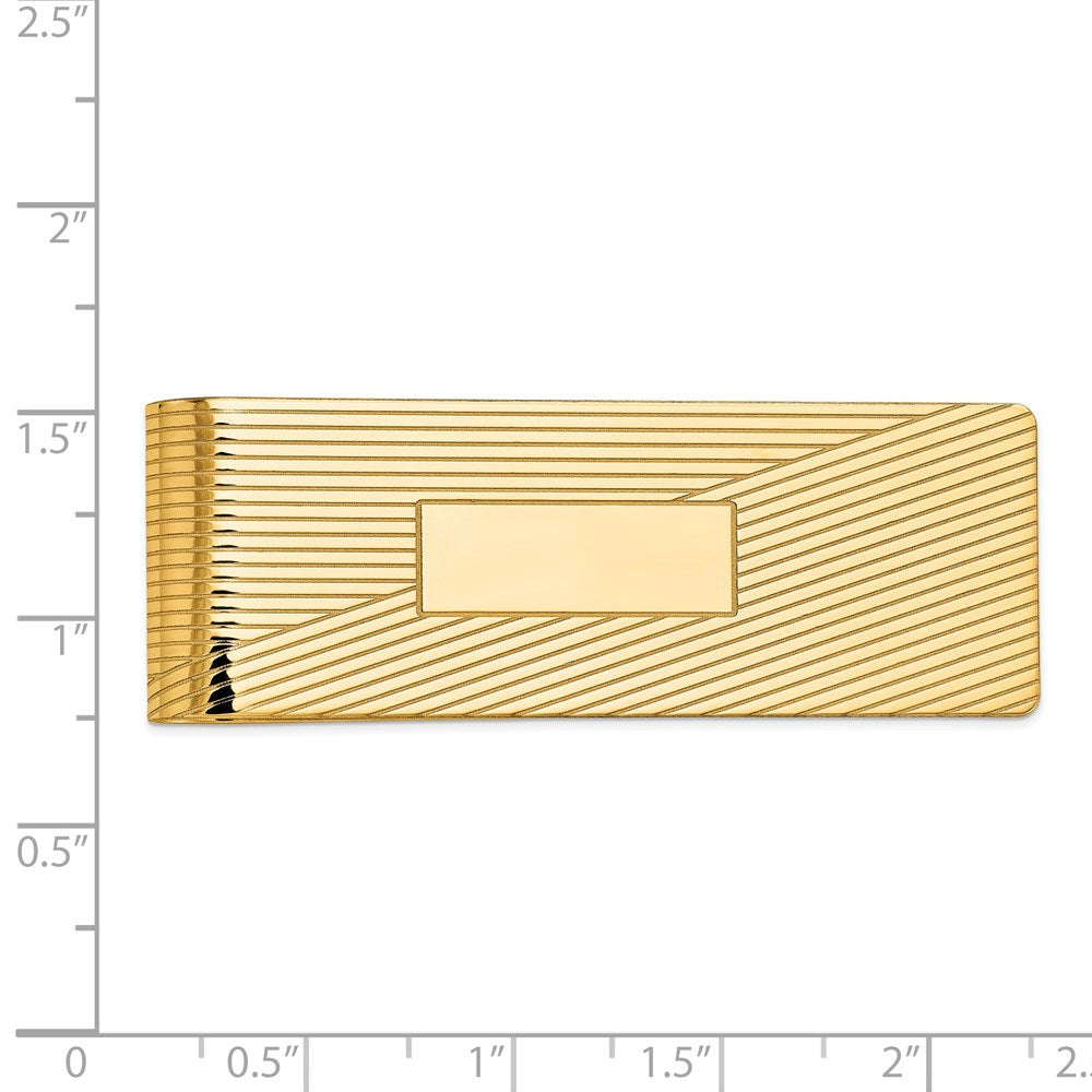 14k Men's Grooved Polished Money Clip