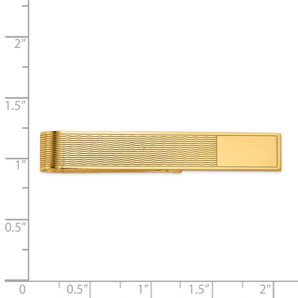 14k Men's Grooved Engravable Tie Bar