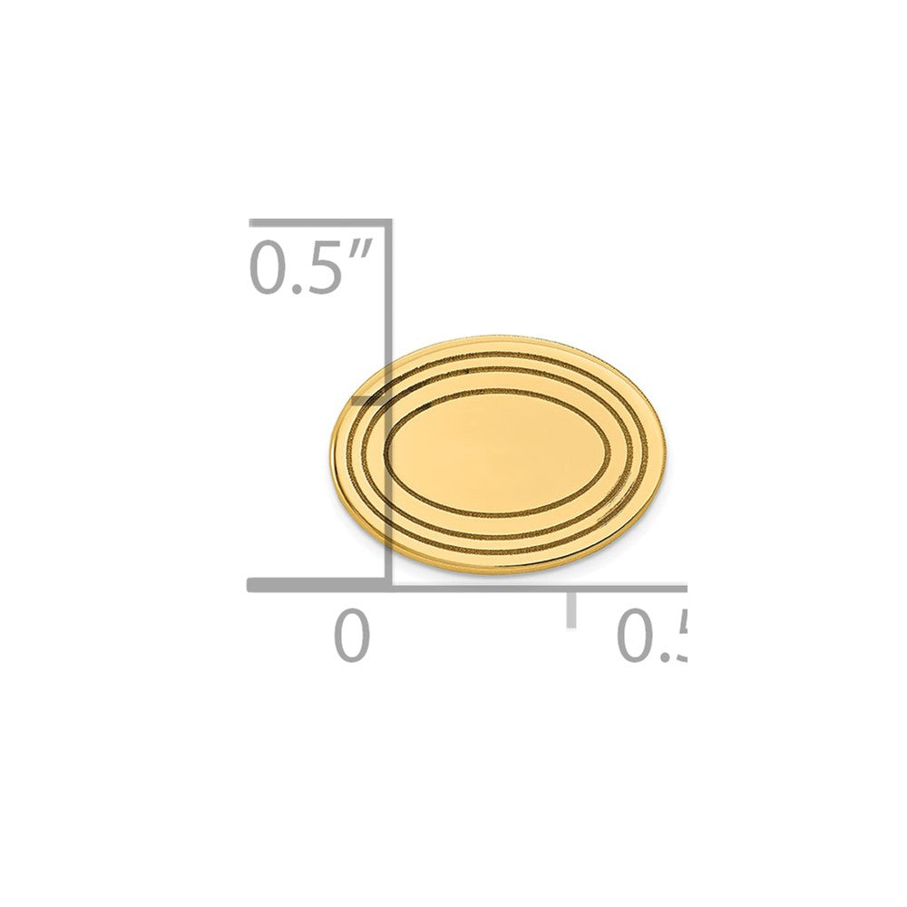 14k Men's Oval w/Line Design Tie Tac