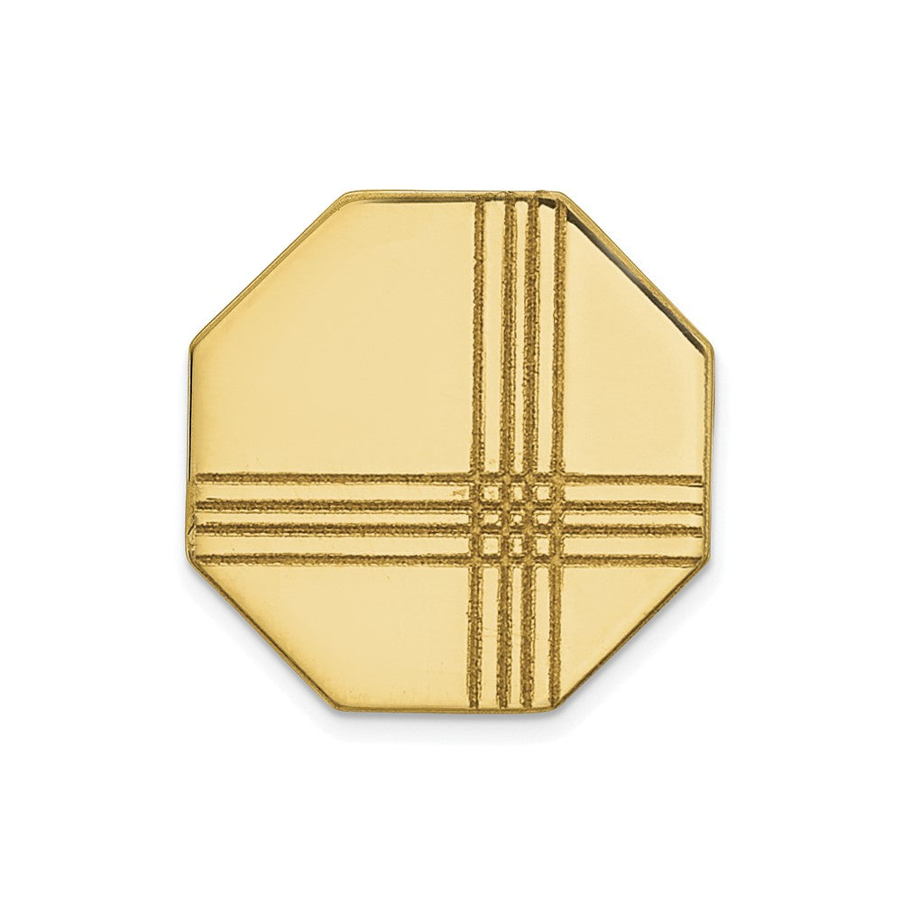 14k Men's with Line Design Octagon Tie Tac