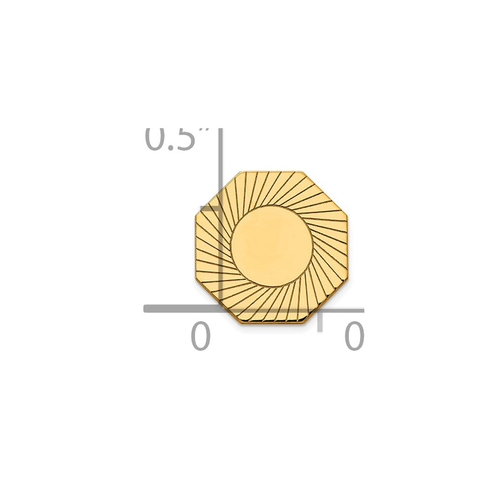 14k Men's Grooved Design Tie Tac