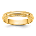 14KY 3.5mm LTW Milgrain Half Round Band