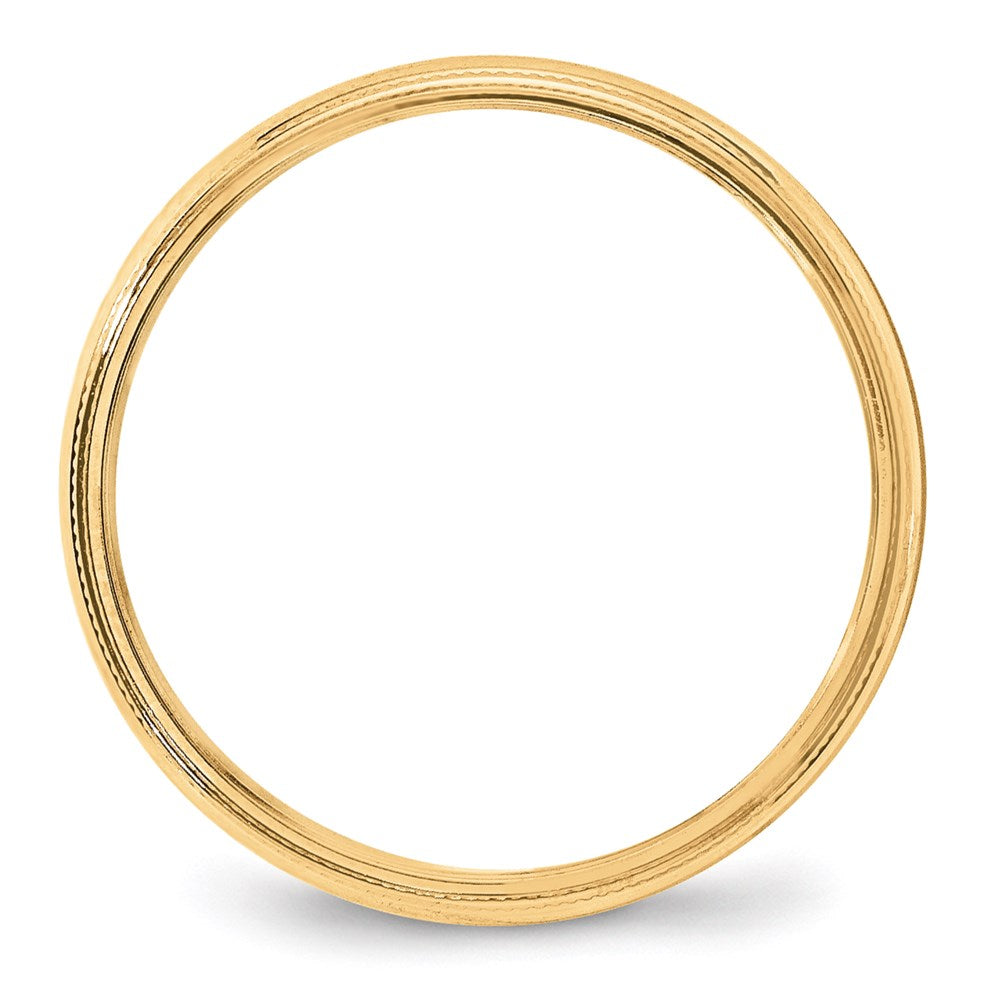 14KY 4mm LTW Milgrain Half Round Band