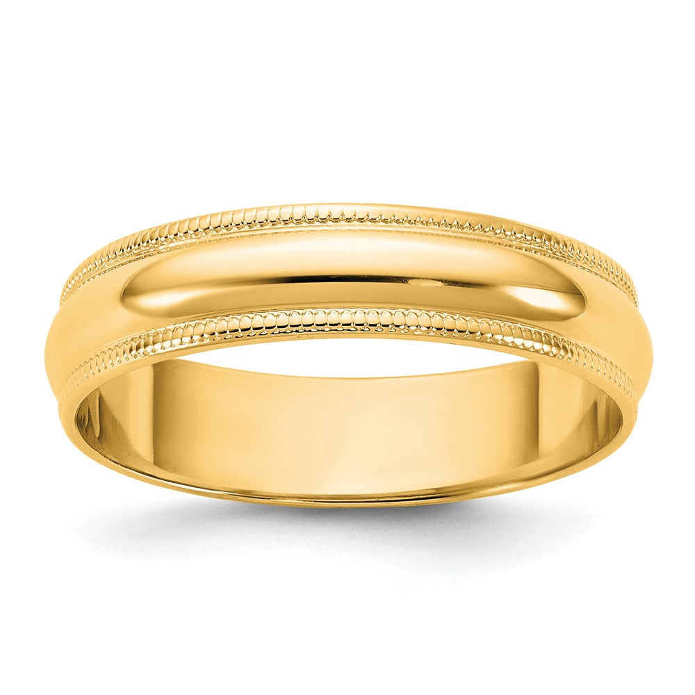 14KY 4.5mm LTW Milgrain Half Round Band