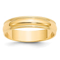14KY 5mm LTW Milgrain Half Round Band
