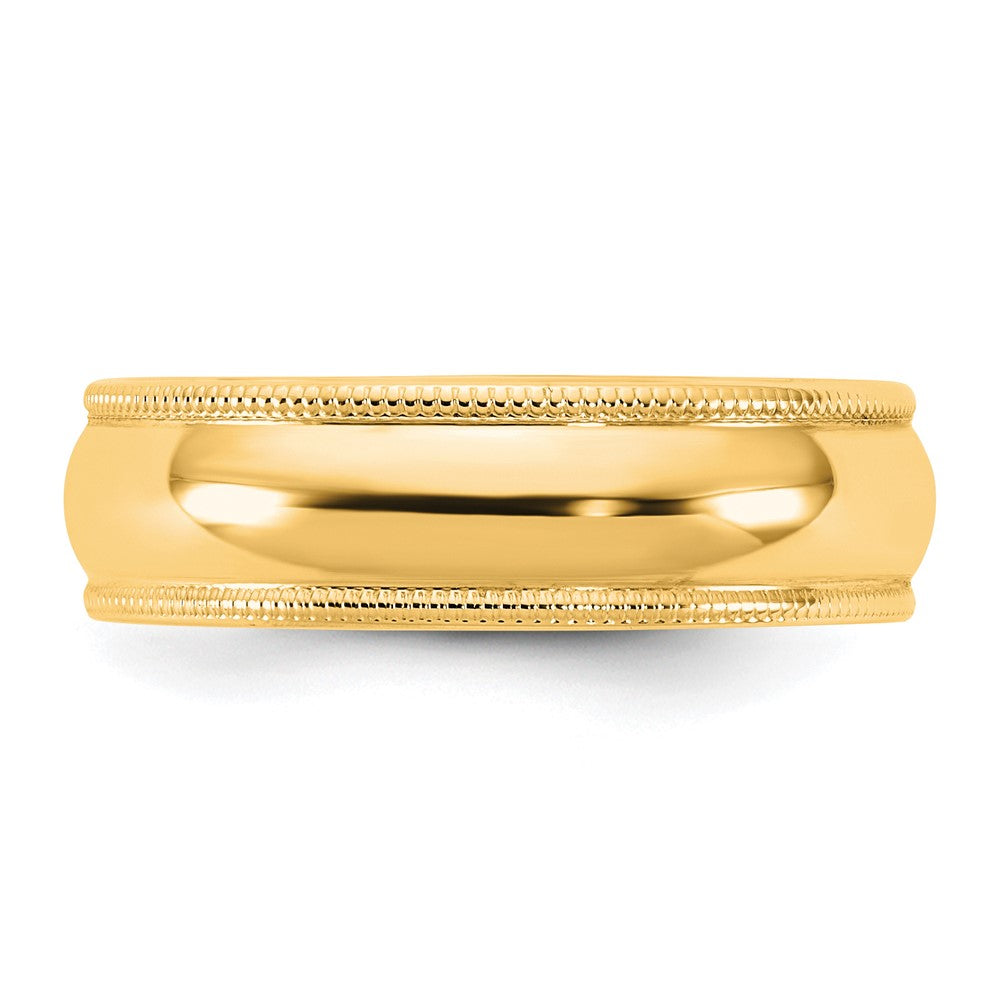 14KY 5.5mm LTW Milgrain Half Round Band