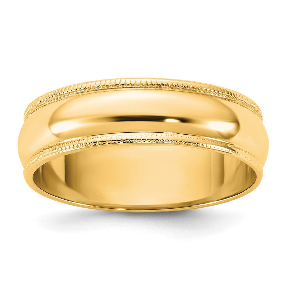 14KY 5.5mm LTW Milgrain Half Round Band