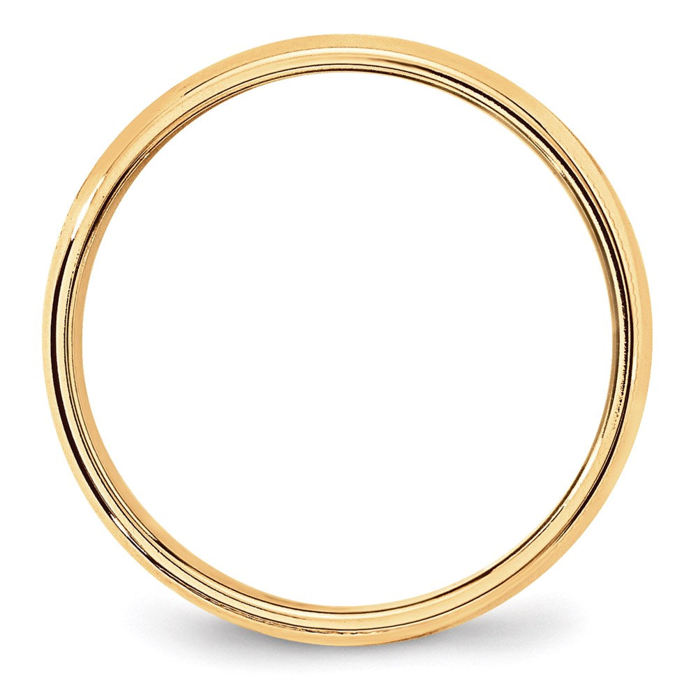 14KY 6mm LTW Milgrain Half Round Band