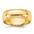 10KY 6.5mm LTW Milgrain Half Round Band