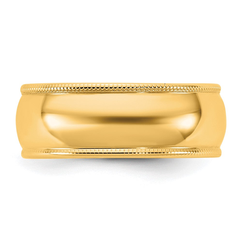10KY 7mm LTW Milgrain Half Round Band