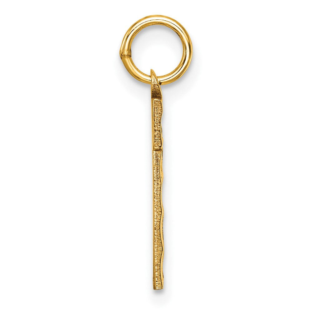 14k Medium Diamond-cut Number 1 Charm