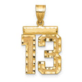 14k Medium Diamond-cut Number 13 Charm